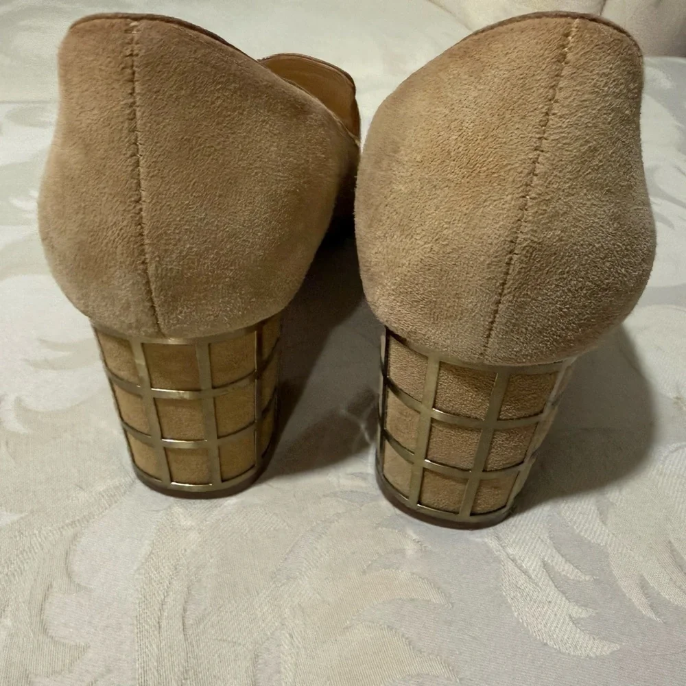 Brian Atwood Faux Suede Block Heel‎ Size 10
